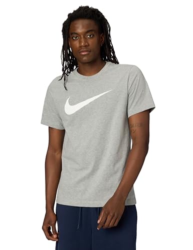 Nike Men's Sportswear Icon Swoosh T-Shirt, Dark Grey Heather/White, Medium
