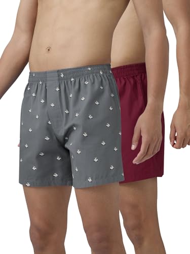 Image of XYXX Men's Remix Regular Fit Cotton Printed Boxer with Dual Pocket & No Marks Waistband (Pack of 2)