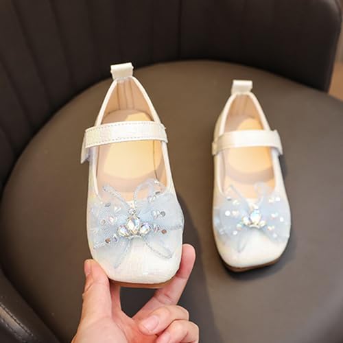 IWIHMIV Toddler Girls Comfortable Dress Shoes Soft Sole Mary Jane Princess Ballet Flat Shoes with Bow for Party School4