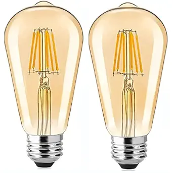 Gesto 4W E27 E26 Base Filament Bulbs | Edison Bulb | Filament Antique Bulb | 15000 Light Hours | Hanging Light Led Bulb Warm White 2700K Antique Vintage Filament Light Bulbs (Pack Of 2)