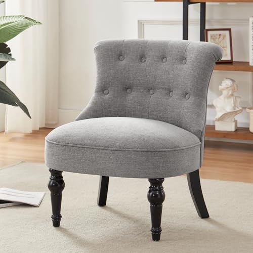 Sillón sin brazos clásico gris confortable miniatura 3