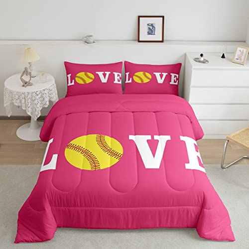 Image of Feelyou Softball Bedding Set King Size for Kids Boys Girls 3Pcs