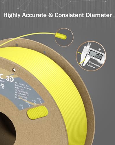 Image of DURAMIC 3D PLA+ Printer Filament 1.75mm PLA Plus Neatly 2Kg Spool(2.2lbs) | PLA Pro Tougher and Stronger, Dimensional Accuracy Probability + /- 0.02mm Light yellow