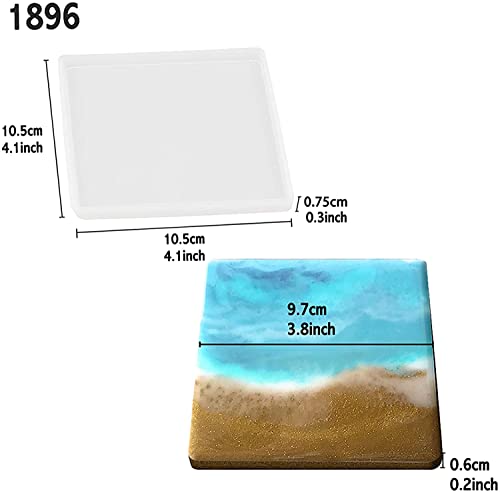 Image of SNOOGG Pack of 2 Silicone Moulds in Square Shape for Epoxy Resin Art, DIY, Casting,Making Coaster, Home Decoration, Cup Mat and More ..
