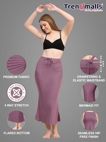 Image of TRENDMALLS Women's Polyester Spandex Saree Shapewear Petticoat for Women, Cotton Blended,Petticoat,Skirts for Women,Shape Wear Dress for Saree Shaper