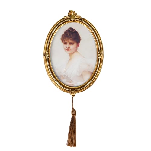 SDlumeiy Ovaler Bilderrahmen aus Kunstharz mit Quaste, Tischplatte und...