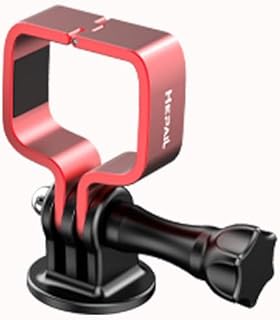 Aluminum Alloy Expansion Clip Adapter for DJI Pocket 3 Metal Adapter Bracket for Pocket3 Mount Stand Base Camera Bracket Holder Clamp Kit Extended Bezel Accessories (Red)