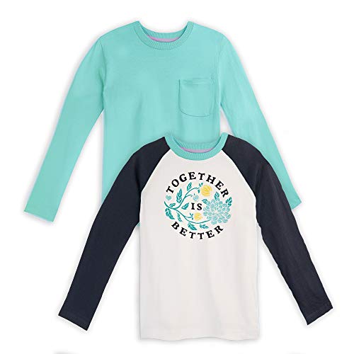 Image of Mightly Boys and Girls' Long Sleeve Raglan Shirt | Organic Cotton, Colorful Casual Stylish Clothes, Soft&Fresh Crew Neck Tee