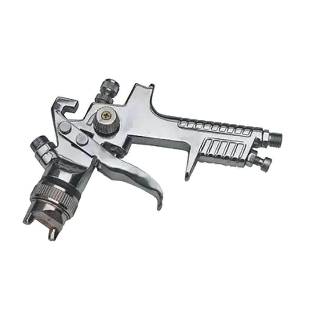 HVLP 2-częściowy zestaw pistoletów lakierniczych, dysze 1,4 mm i 0,8 mm, z kubkami płynnymi o pojemności 250 ml i 600 ml, regulator ciśnienia i manometr, do lakierowania farbą w sprayu