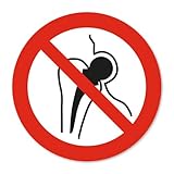 Verbotsaufkleber P014 Kein Zutritt für Personen mit Implantaten aus Metall nach DIN EN ISO 7010 I Ø 10 cm I hin800