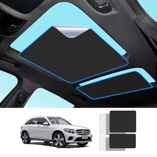 Replace Front Stationary Sunroof Panel - 2021 Mercedes-Benz S-Class 3 Foldable Sunroof Sunshade Compatible for Mercedes-Benz GLC Sunroof Accessories, UV and Heat Reflective Adsorption Sun Shade for GLC Accessories Roof Sunshade (Black)