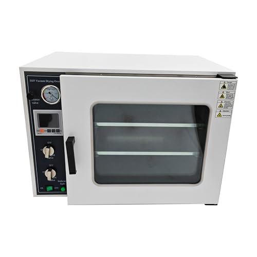 TECHTONGDA Vacuum Drying Heat Treat Oven Industrial Laboratory Temperature Control 2 Layers with Install Nitrogen Inlet 304 Stainless Steel 0.9Cu ft