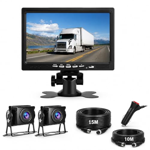 Kit 2 caméras de recul BEYI 1080P HD avec écran LCD 7 pouces filaire étanche IP68