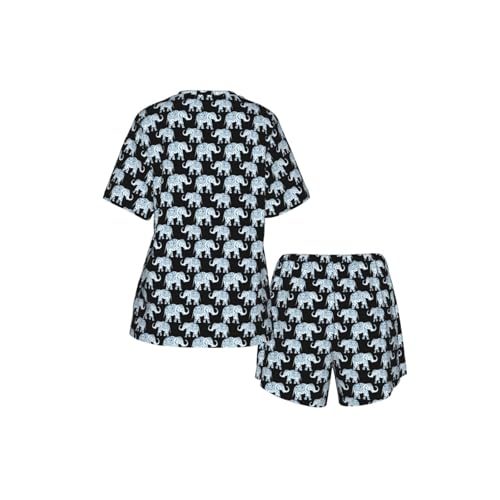 Fular con estampado de elefante azul y negro accesorio boho 6
