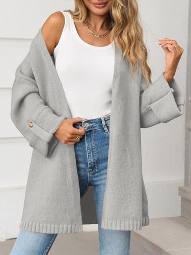 Saodimallsu Womens Oversized Long Cardigan Sweaters Casual Open Front Chunky Knit Slouchy Fall Trendy Sweater Coats2