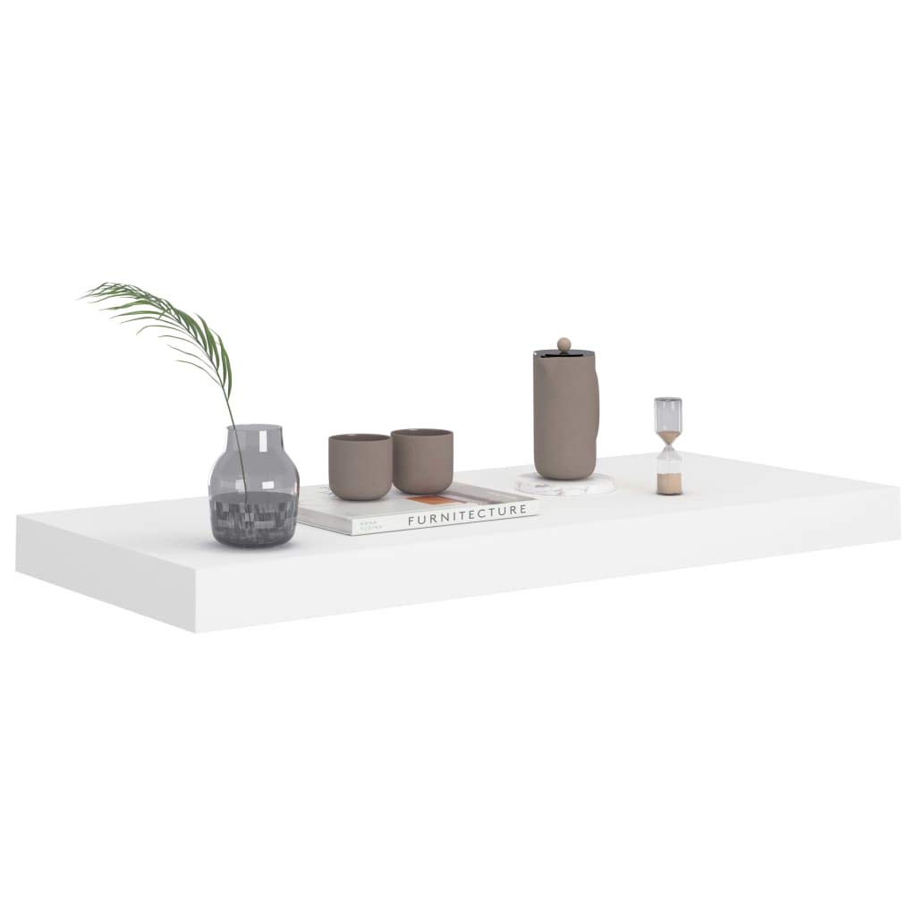 Juego de 4 estantes flotantes blancos de 60 x 23,5 x 3,8 cm, montaje invisible, para dormitorio, baño, montaje en pared, decoración de pared con estilo