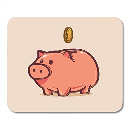 Preisvergleich Produktbild Mauspad rosa geld goldmünze auf sparbüchse sparschwein schwein mousepad für notebooks, Desktop-computer mausmatten, Büromaterial
