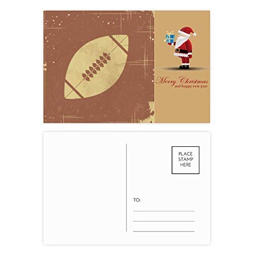 Cartes postales Père Noël football marron : écrivez vos vœux en famille