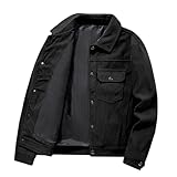 [Manatsulife] ジャケット コーデュロイ メンズ 折り襟 防風 保温 撥水 暖かい 羽織り 作業服 アウトドア 釣り 山登り カジュアル おしゃれ 秋服 WT2266 (JP, アルファベット, 2XL, ブラック)