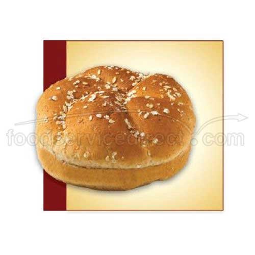 Flowers Foods European Bakers Oat Topped Wheat Kaiser Sandwich Bun, 4.5 inch - 12 per pack -- 6 packs per case.