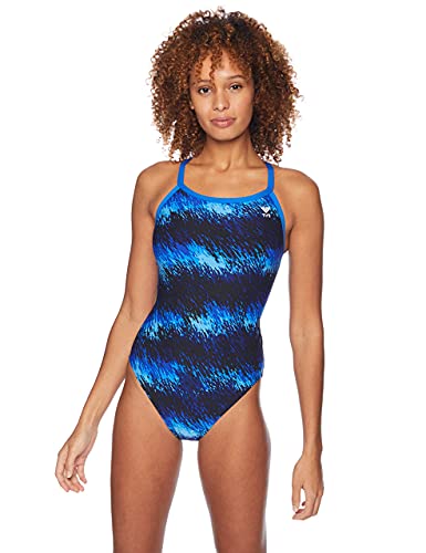 Maillot une pièce TYR Perseus Diamondfit natation sportive bleu marine