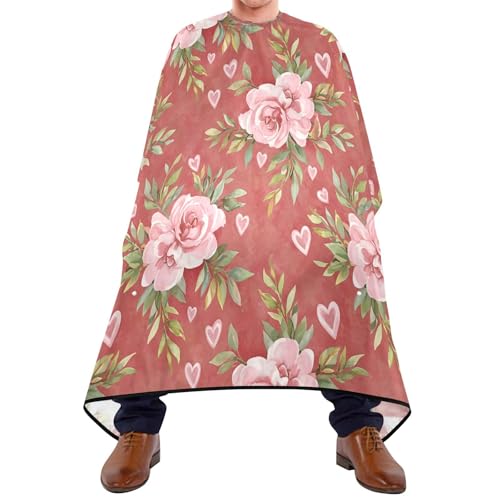 Capa de corte de pelo delicadas flores impermeable profesional para barbero con cierre ajustable de broche para estilismo y peluquería miniatura 1
