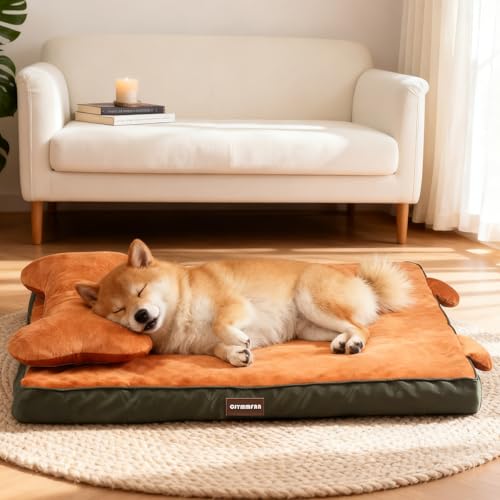 Cuccia Ortopedica per Cani con Cuscino Rimovibile, Lettino Lavabile Memory Foam a Forma Cassetta Uova, Impermeabile Letto per Supporto Testa e Articolazioni, Cuccia cane Interno con Base Antiscivolo