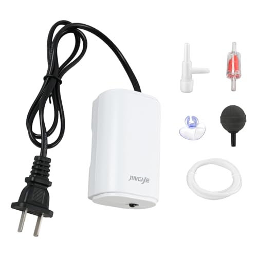 200 L/H Pompe à Air Ultra-Silencieuse pour Aquarium,Aérateur Puissant pour Aquariums Jusqu'à 100 l avec Accessoires Complets, Moteur économe en énergie et Durable