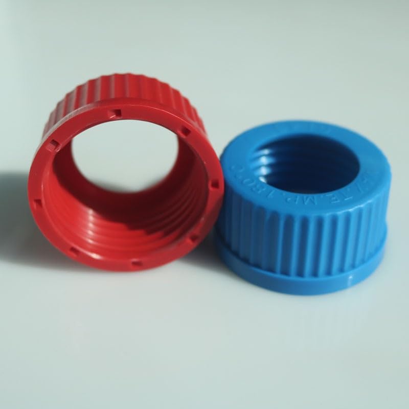 GL45 Silikonstopfen for Anaerobierflaschen – 30 Sets blauer Reagenzflaschenstopfen mit Öffnungsdeckeln