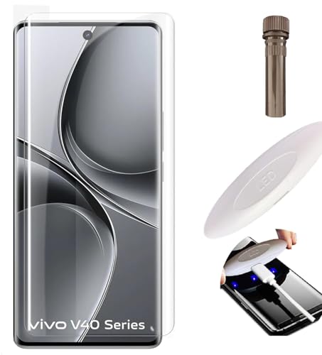Image of NISHTECH Advanced HD+ Curved UV Tempered Glass Screen Protector Designed for Vivo V40, V40E, V40 Pro 5G || Full Screen Coverage with Easy Installation Kit