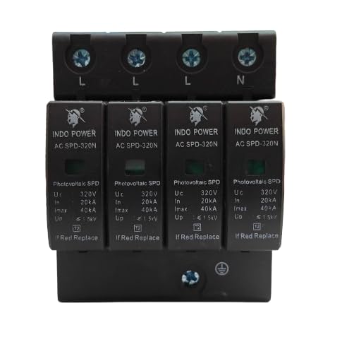 Dehmy AC SPD 3 Phase 4 Pole 320V, Surge Protection Device AC SPD (Pack of 1 Qty) (Type 2)-Make Elemac-image-27