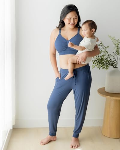Image of Kindred Bravely Everyday Maternity Lounge Jogger Pants for Postpartum | Soft stretchy sweatpants with pockets and adjustable waistband. Breathable lightweight bottoms with relaxed fit for pregnancy