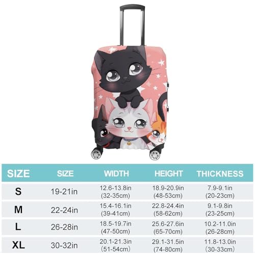 Cartoon Little Cat Luggage Cover, Washable Elastic Suitcase Cover Protector Fit 18-32 Inch Luggage2