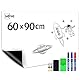 Whiteboard Magnetisch Folie 60 x 90 cm, Magnetfolie Selbstklebend Stark Abwischbare Magnet-Tafel Weiß, Inklusive Whiteboard Marker & SchwammMagnetes, Gelten Büro und Zuhause kühlschrank usw