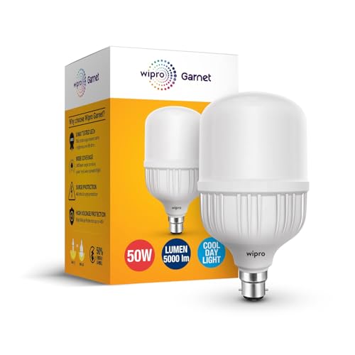 Image of wipro Garnet 50w LED High Wattage Bulb pack of 2 (coolwhite)