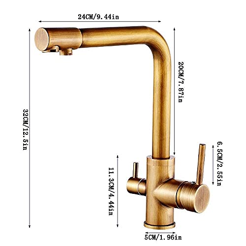 Grifo de cocina con filtro elimina el espacio extra usando agua potable de doble manija 8