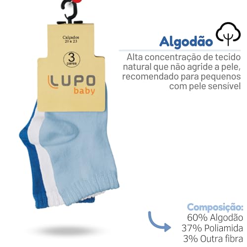 Kit 09 Meia Lupo BU | Meias Cano Médio Infantil Lupo Baby | KIT - D | 20-23