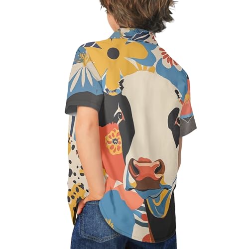 Boys Hawaiian Shirt Regular Fit Summer Beach Short Sleeve Button Down Aloha Tops Camp Collar Holiday Vacation Outing Playwear4