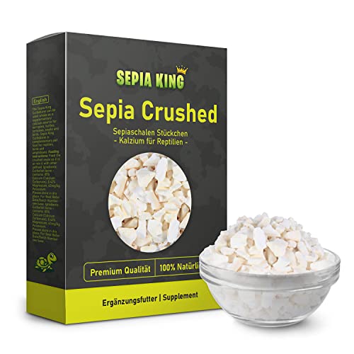 Sepia King - Sepiaschalen Bruch in Premium Qualität - Kalzium für Schildkröten, Bartagame, Geckos, Reptilien - Futterkalk, Kalk Terrarium Zubehör - Keine Reste oder Abfall