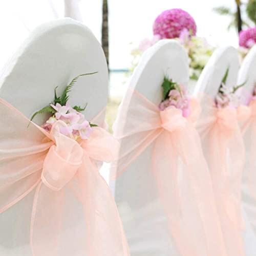 JIUERYY 100pcs Rubans en Organza Housse de Chaise nœuds de Mariage décoration de Ceremonie Fête...
