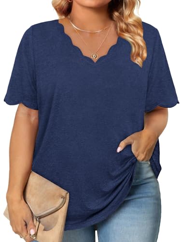 JomeDesign Womens Short Sleeve Tops V Neck Dressy Casual Loose Fit Shirts Summer Vaction Blouses 2025 Trendy Clothes2