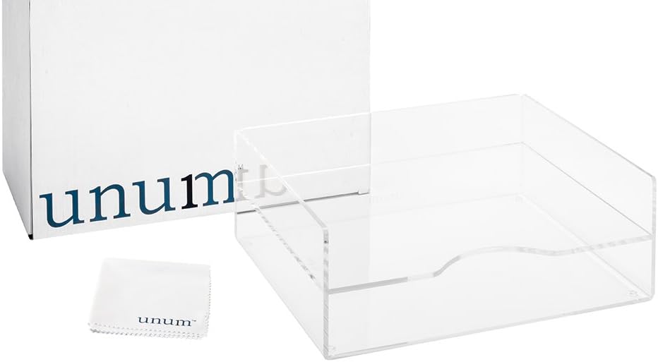 Unum Clear Acrylic Desktop Letter Tray, 2-Tier; Desk Organizer Double Tray for Paper, Files, Folders