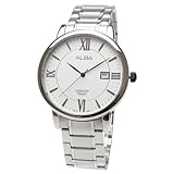 SEIKO セイコー ALBA アルバ AS9809X1 ホワイト ローマ クォーツ メンズ ステンレス ビジネス アナログ カレンダー 時計 腕時計 男性 ブレスレット [並行輸入品]