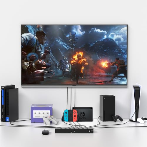 Image of Y.D.F 7 Port HDMI Switch, 4k@60Hz HDMI Switcher 7 in 1 Out HDCP 2.0 Manual HDMI 2.0 Hub Support 3D Compatible with Nintendo Switch /OLED /Xbox / PS5 /4 Blu-Ray Player Fire Stick Roku Apple TV Chromeca