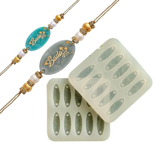 MoldBerry Rakhi Mould for Silicone Resin Mold Art Ovel Design Plain Small Round Shape Mold for DIY Resin Casting Jewelry Necklace & Keychain Pendant Making Handmade Molds