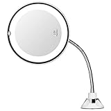 Orange Tech 10x Flexible Mirror as seen on TV ，Magnifying Makeup Mirror Gooseneck 6.8' LED Lighted...