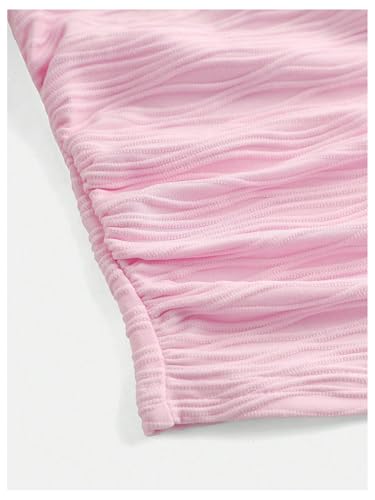 Image of OYOANGLE Girl's Textured Bow Halter Top Summer Sleeveless Slim Fitted Tops