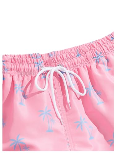 Floerns Men's Swim Trunks Tropical Print Quick Dry Swimming Board Shorts3