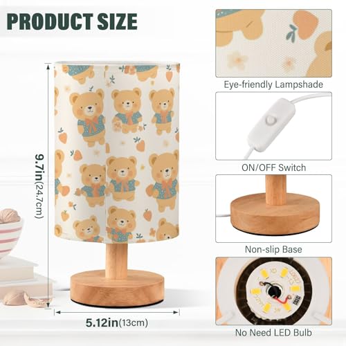 Yellow Retro Bears USB Lamps Night Light for Nursery miniatura 3