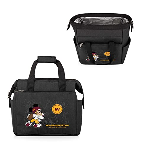 Image of PICNIC TIME NFL Mickey Mouse On The Go Lunch Bag - Soft Cooler Lunch Box - Insulated Lunch Bag, (Black)